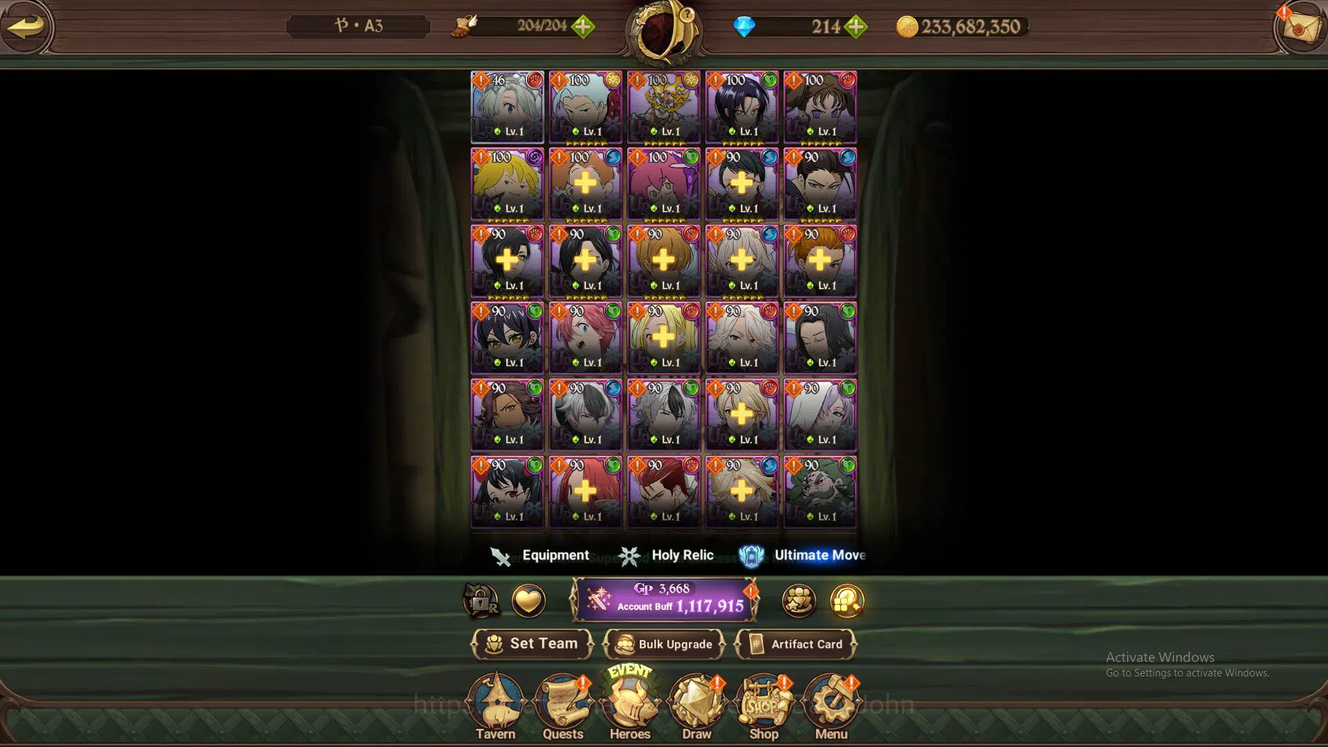 The Seven Deadly Sins: Grand Cross Accounts ASIA|1.1m CC|DM 214|1LR ELizabeth|UR Demon King Me image 3