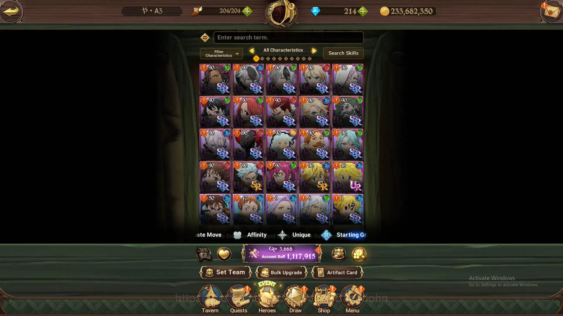 The Seven Deadly Sins: Grand Cross Accounts ASIA|1.1m CC|DM 214|1LR ELizabeth|UR Demon King Me image 5