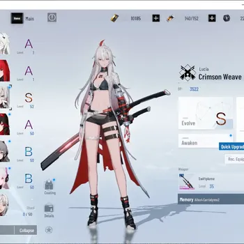 Punishing: Gray Raven Accounts Mid-Game Asia |Lv 53|10k BC, 3k YC, 5k BlueC|S Lucia Crimson Weave|1 S Omniframe & 1 Weapon