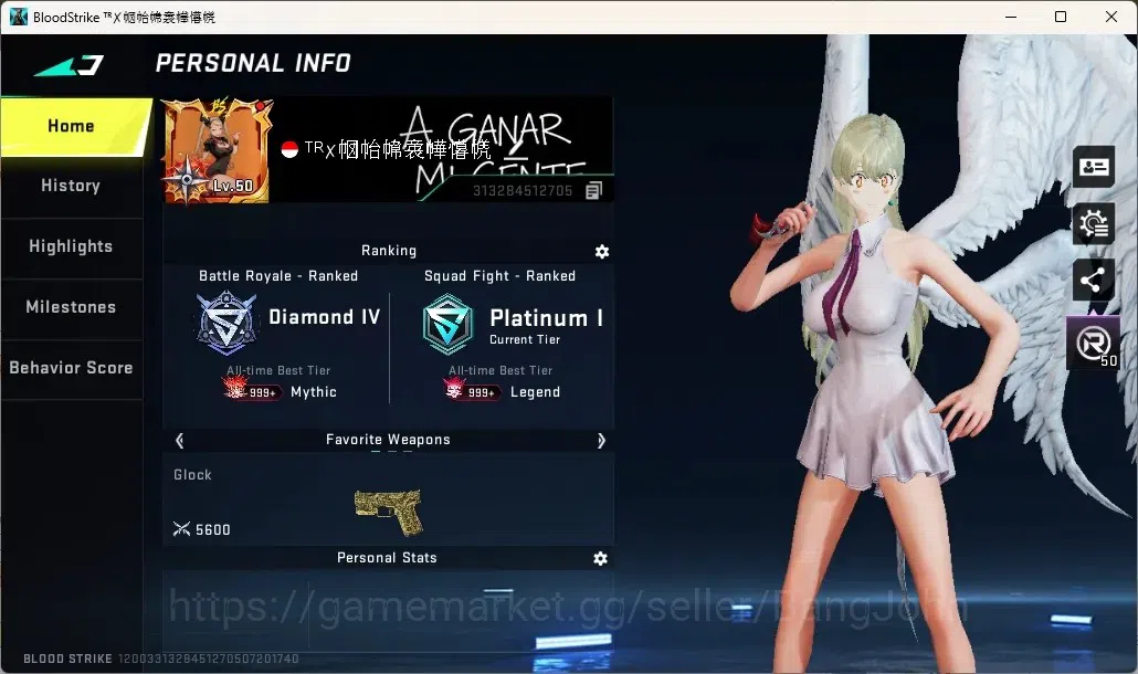 Blood Strike Accounts Collab Skin ASIA | 1 Evo: FAL |1 Eternal|EMMA 7DS|RAN AOT|2 Ultra Melee|3 7DS|2 TR|1 AOT Guns|12 Ultra 1