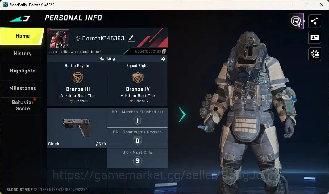 Blood Strike Accounts Others ASIA | Ultra Melee: Butterfly knofe-Synthwave|1 Epic Name Changing Card|1 Epic Loot Crate|Check 1