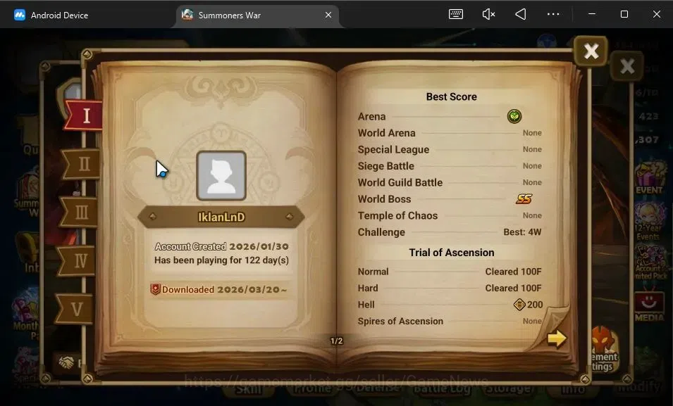 Summoners War: Sky Arena Accounts GLOBAL Lv 82|1 LD[Gandalf Light]|21 Total NB5[Anav image 3