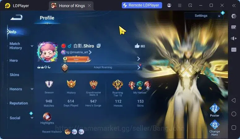 Honor of Kings Accounts Global Hero112 Skin153 |Legend SunCe|SanXingdui Hu image 17