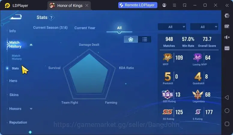 Honor of Kings Accounts Global Hero112 Skin153 |Legend SunCe|SanXingdui Hu image 19