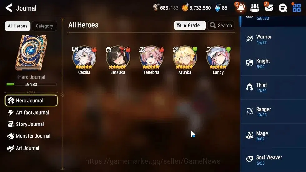 Epic Seven Accounts GLOBAL Unverif|New Era| 2 ML (Rhiana N Luciel,Sea  image 7