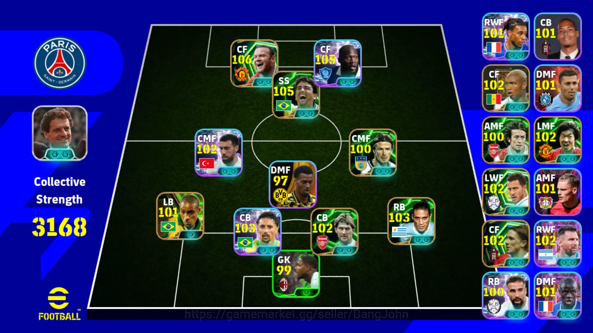 eFootball Accounts Android Power 3168 | Wayne Rooney Epic DB | Romelu image 2