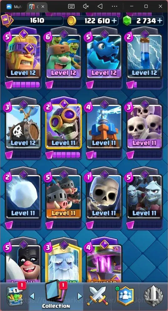 Clash Royale Accounts Global |CL 1610|KTL 15|Trophy 10274|121 Cards|6 Ma image 11