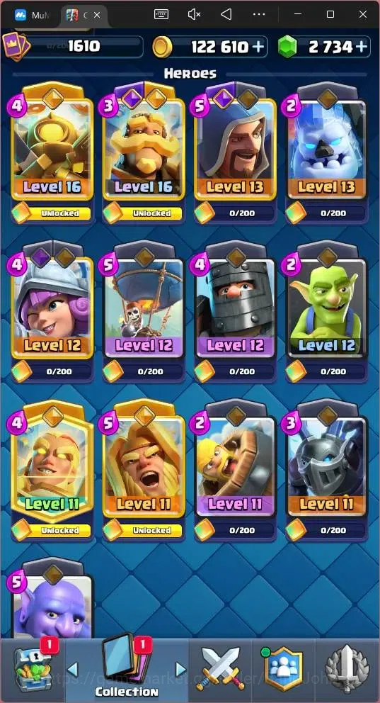 Clash Royale Accounts Global |CL 1610|KTL 15|Trophy 10274|121 Cards|6 Ma image 12