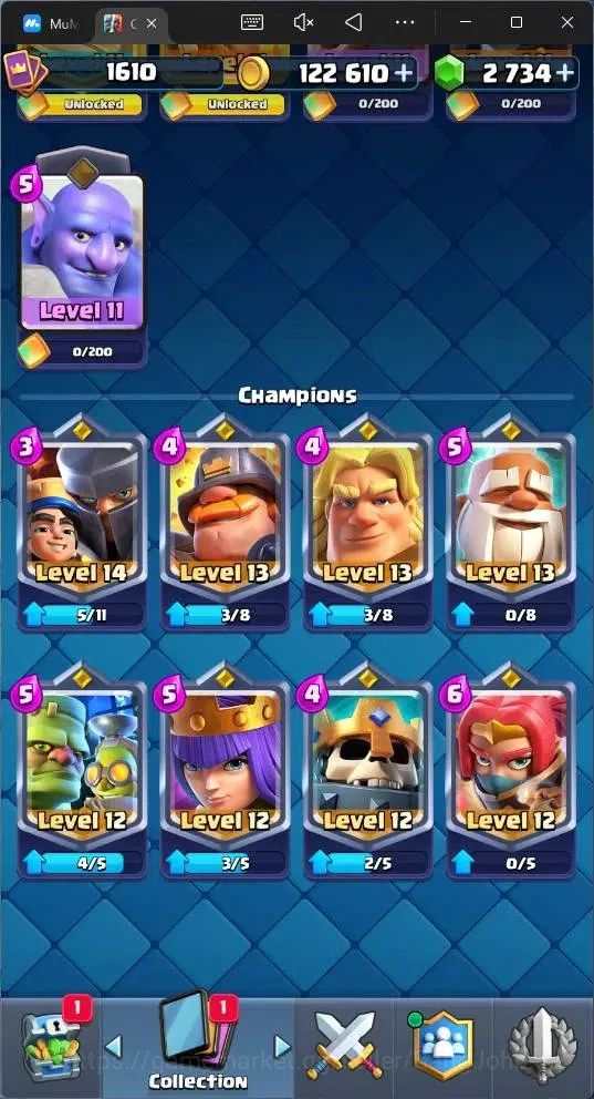 Clash Royale Accounts Global |CL 1610|KTL 15|Trophy 10274|121 Cards|6 Ma image 13