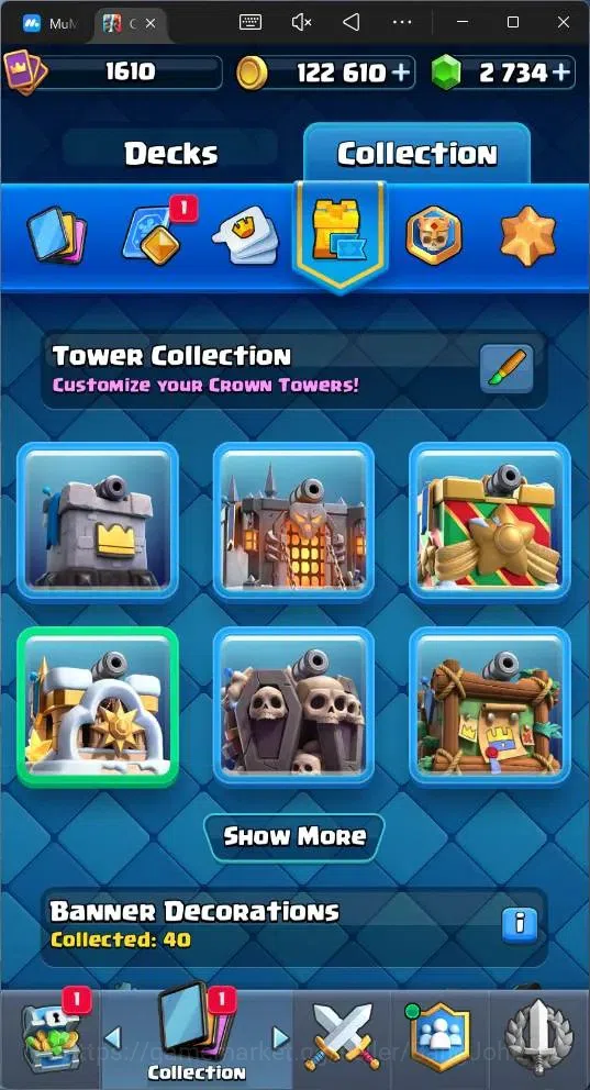 Clash Royale Accounts Global |CL 1610|KTL 15|Trophy 10274|121 Cards|6 Ma image 17