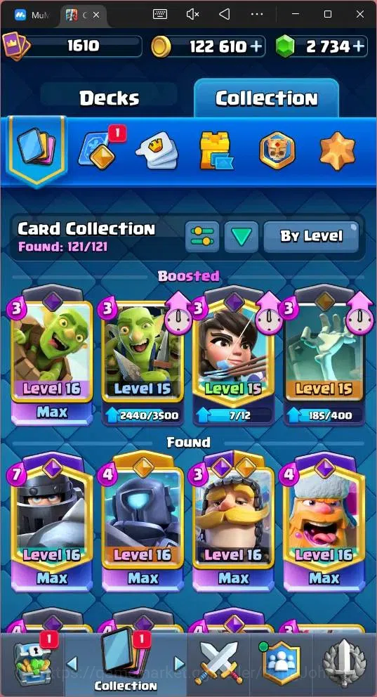 Clash Royale Accounts Global |CL 1610|KTL 15|Trophy 10274|121 Cards|6 Ma image 7