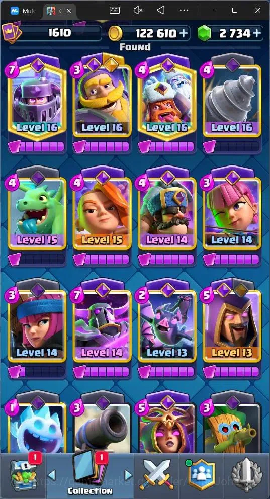 Clash Royale Accounts Global |CL 1610|KTL 15|Trophy 10274|121 Cards|6 Ma image 9
