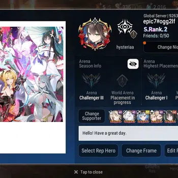 Epic Seven Accounts Starter Global Unverif|26ML(R&L,S Diene,EW Ludwig,Salome,NM Luna,Etc.)+Rinak,A Fumyr|Theater Untouch|PoH