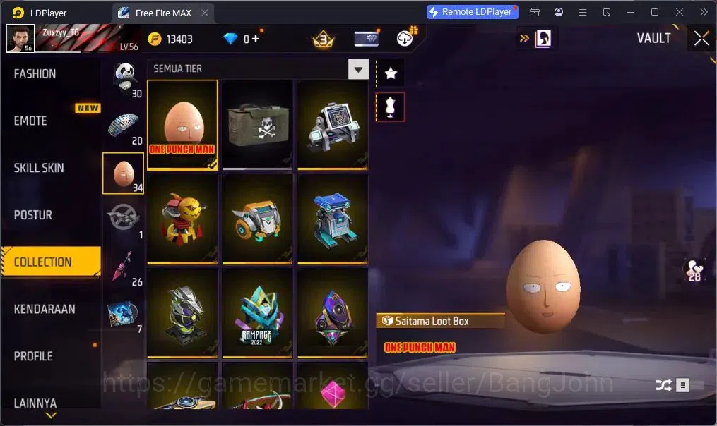 Free Fire Accounts Indonesia | EVO SCAR-Megalodon Alpha | M1887-One P image 6