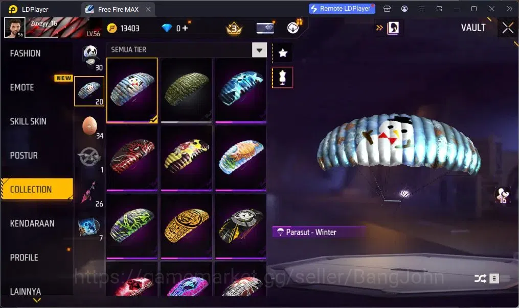 Free Fire Accounts Indonesia | EVO SCAR-Megalodon Alpha | M1887-One P image 7