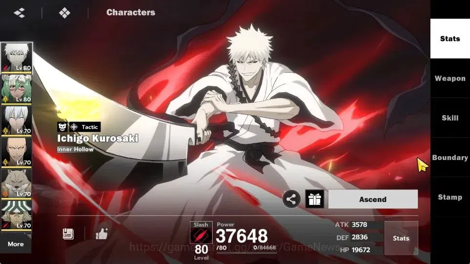 BLEACH: Soul Resonance Accounts NuverseSEA|LV 61|10 SSR [Ichigo IH,Nelliel,Gin,Ika image 3
