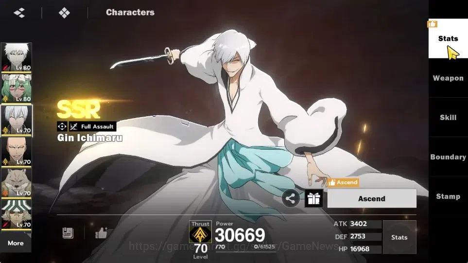 BLEACH: Soul Resonance Accounts NuverseSEA|LV 61|10 SSR [Ichigo IH,Nelliel,Gin,Ika image 9
