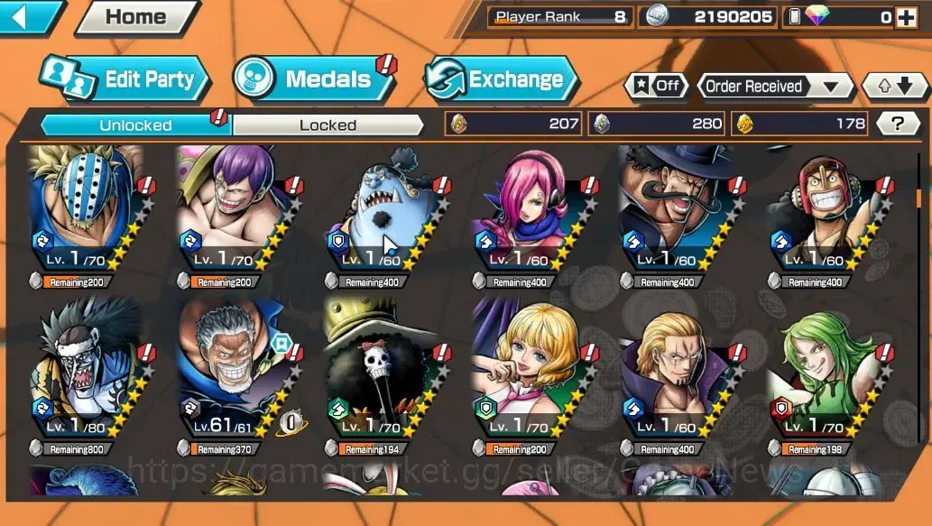 One Piece Bounty Rush Accounts Global|4EX|FA Akainu,LH Monkey D.Garp,Kaido Son Ya image 10