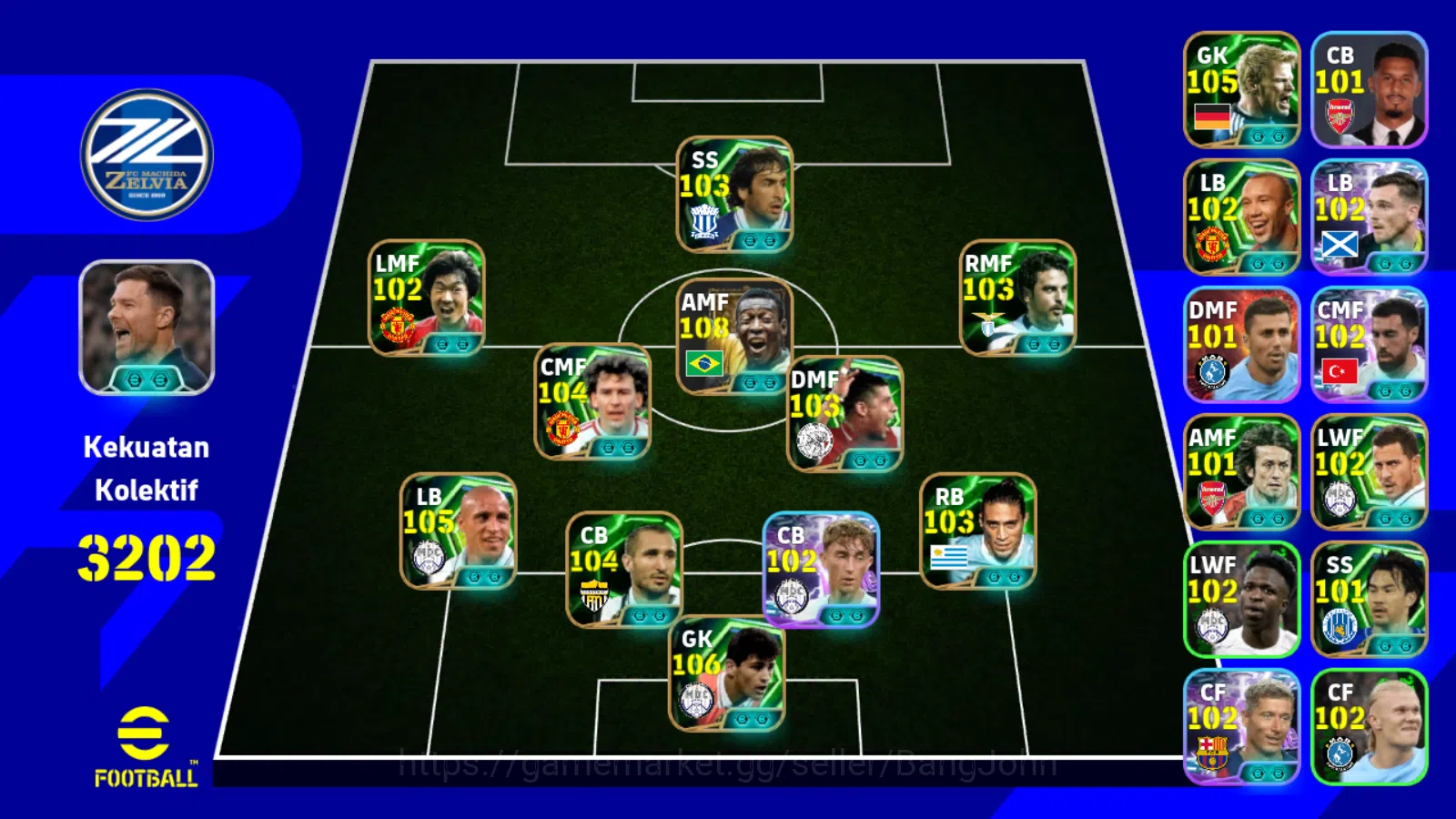 eFootball Accounts Power 3202 | pele epicdb,roberto carlos epicdb,rob image 1