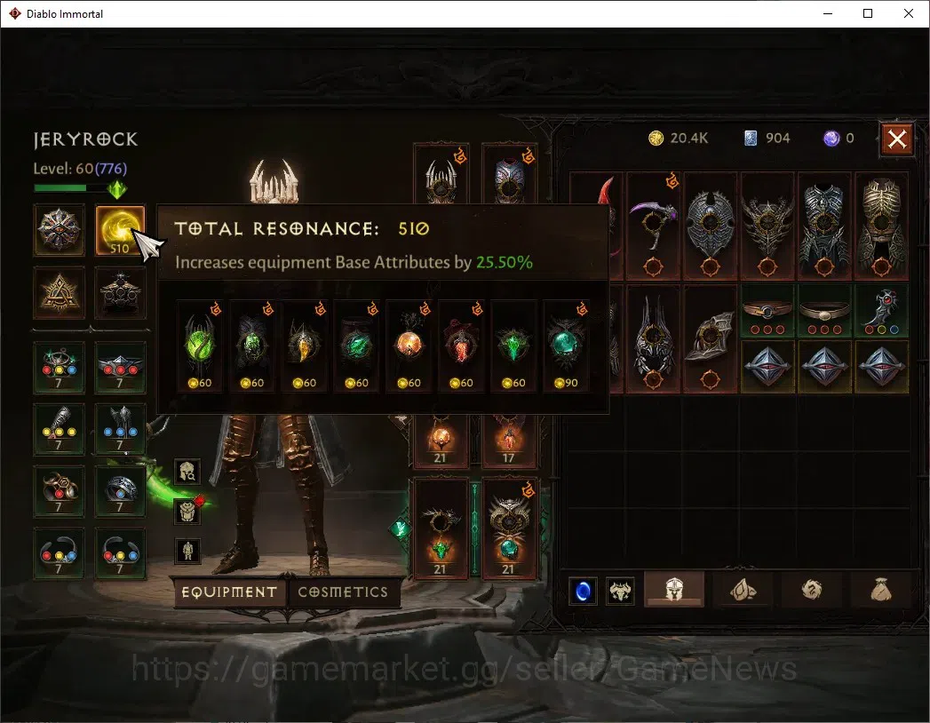 Diablo Immortal Accounts SEA-Vasily|CS ON|Lv60(776)|Crusader|43k CR|Reso 51 image 4