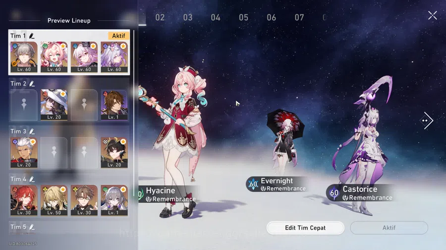 Honkai Star Rail Accounts Others ASIA | TL 50 | Mono Remem Team | Hyacine Sign, Evernight, Castorice, The Dahlia, DanHeng 12
