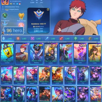 Mobile Legends: Bang Bang Accounts Others HERO 96 SKIN 135 | EMBLEM ALL MAX| COLECTOR NATALIA| CYPLOPS SPOBENGEBOB| EPIC