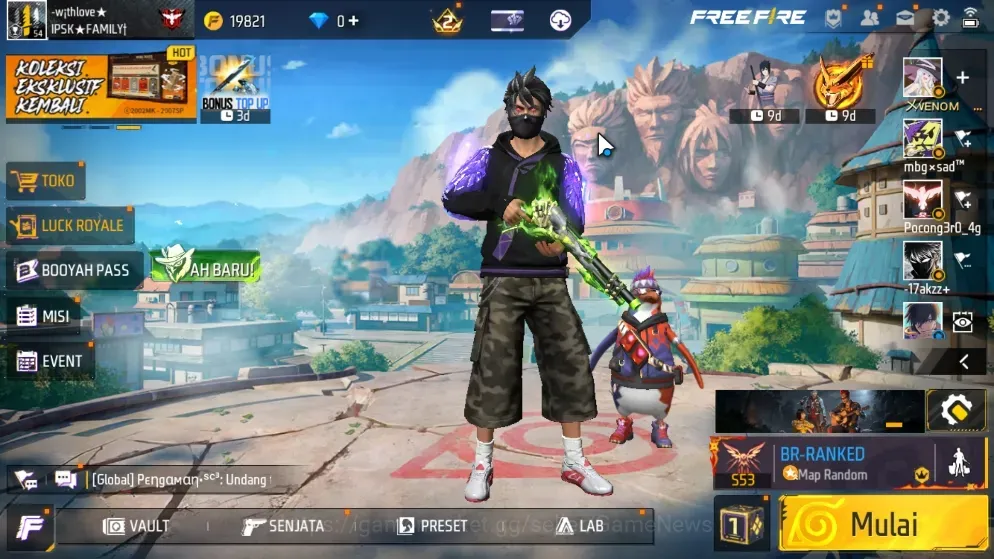 Free Fire Accounts Indo|M1887 Hand of Hope,Katana Loving Desire,MP5 Crowned Glory,M82B Envious Desire Etc|108 Vault 45 1