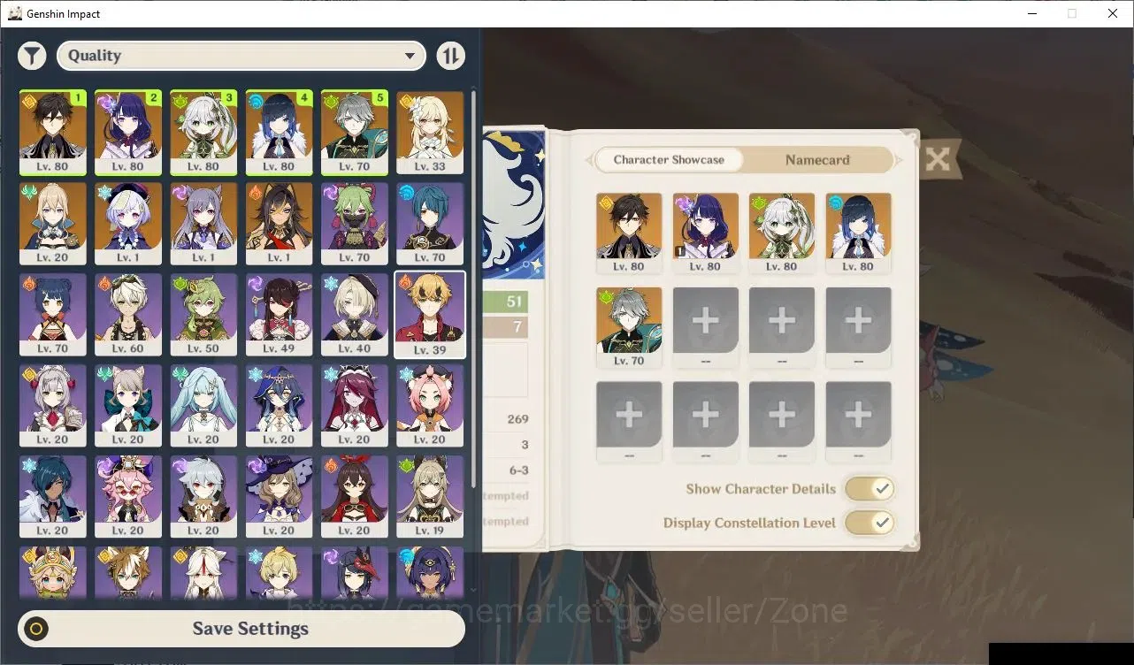 Genshin Impact Accounts Others ASIA|AR 51|5 Limited+1(*5 Weapon)|(Alhaitham, Nahida, yelan, Zhongli, Raiden C1)|Low 2