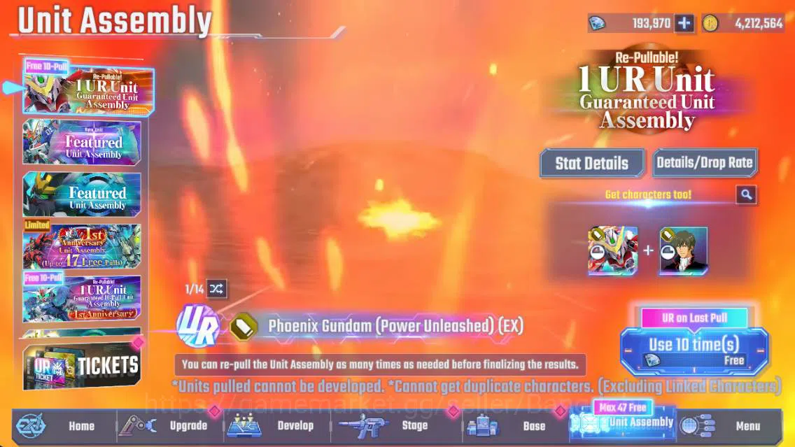 SD Gundam G Generation ETERNAL Accounts Global| rank 35, 193k DM, 4 UR unit, 3 Char, 1 Sup image 6