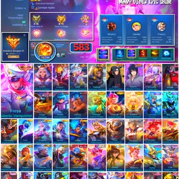Mobile Legends: Bang Bang Accounts 🔥 #4095 🔥 💎 583 Skins 👑 Legend Franco King of Hell ⚔️ Mega Collector IV ⭐ Legend