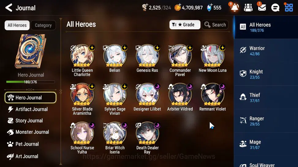 Epic Seven Accounts GLOBAL Unverif|13 ML(SN Yulha,NM Luna,Belian,SS Vi image 1