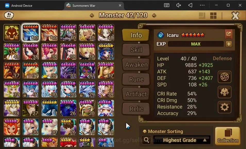 Summoners War: Sky Arena Accounts GLOBAL Lv100|1 LD[Grogen]|20 Total NB5[Layla,Adria image 10