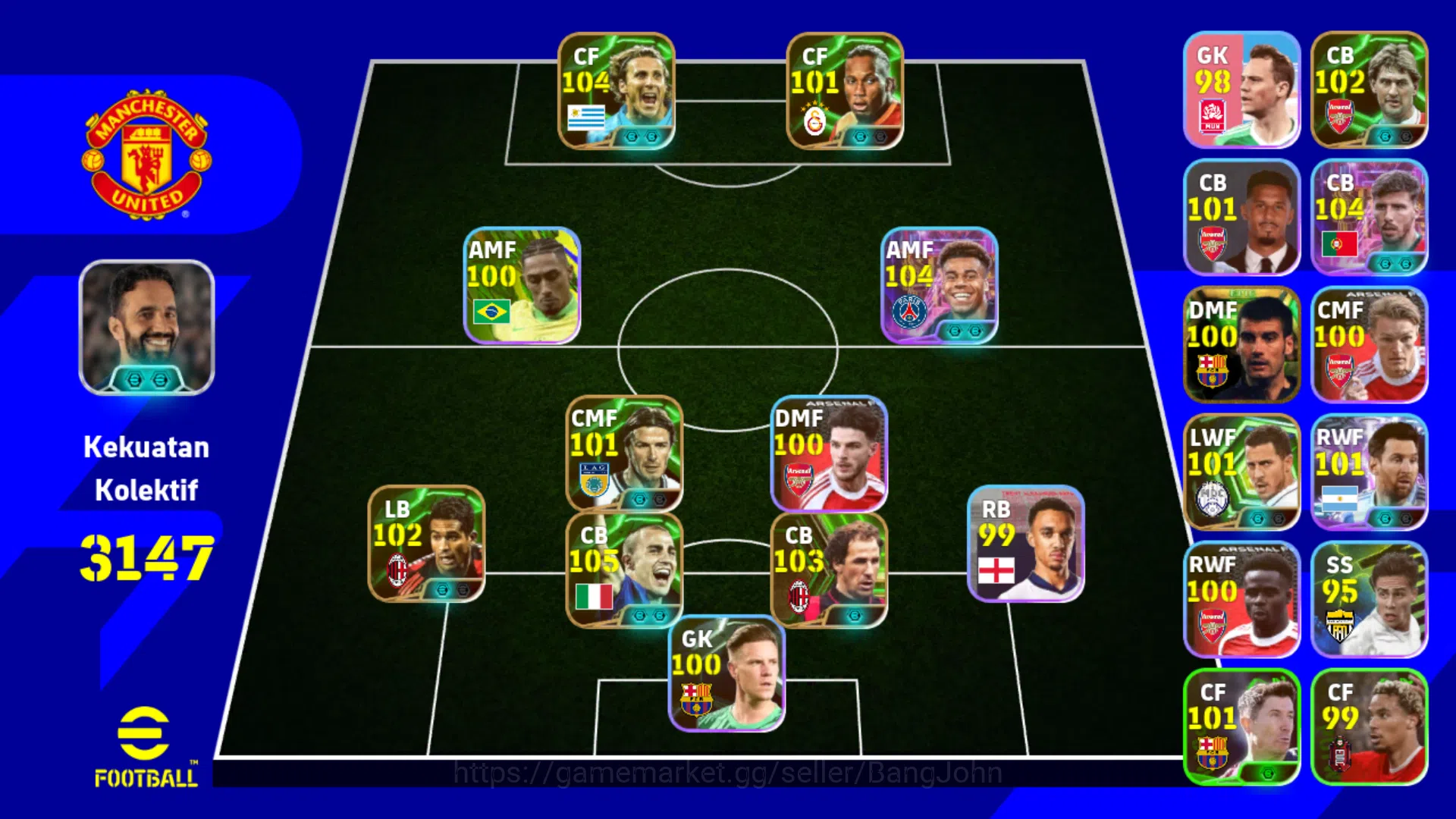 eFootball Accounts Power 3149 | ruben dias showtime | desire doue sho image 1