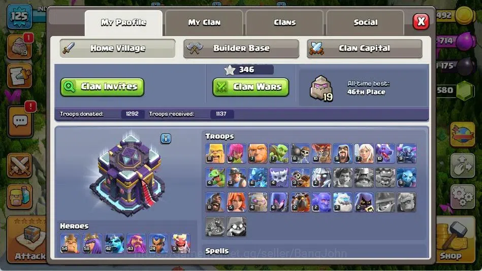 Clash of Clans Accounts Global |TH 15-BH 5|LVL 125|BK 54,AQ 58,MP 42,GW 43 image 1