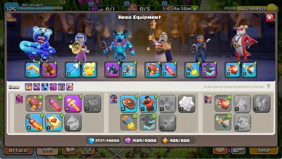 Clash of Clans Accounts Global |TH 15-BH 5|LVL 125|BK 54,AQ 58,MP 42,GW 43 image 12