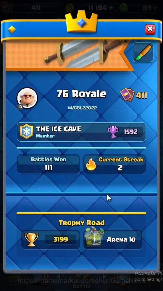 Clash Royale Accounts Lvl 411|KTL 10|Trophy 3199|Card 53|1 Hero 3 EVO| 9 image 2