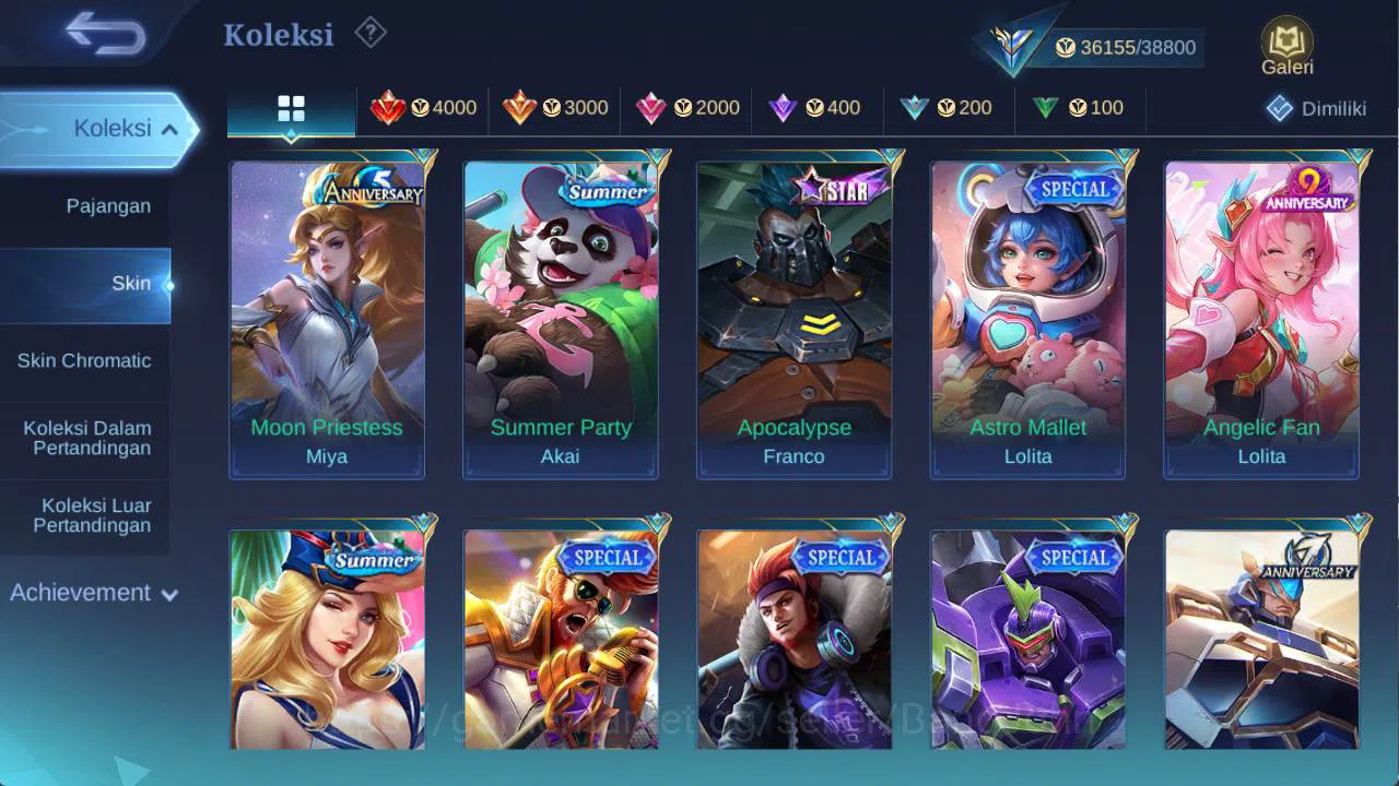 Mobile Legends: Bang Bang Accounts hero 111 skin 176 sanrio florin, saber rafaela, dr image 6