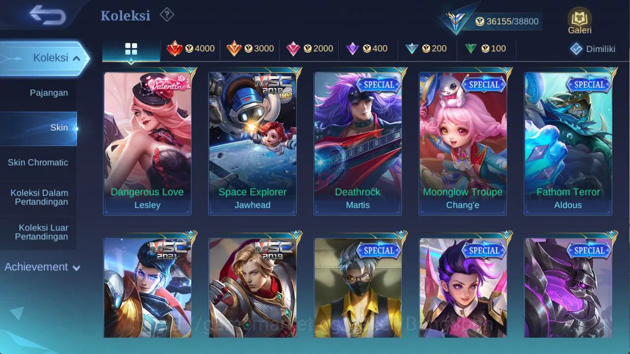 Mobile Legends: Bang Bang Accounts hero 111 skin 176 sanrio florin, saber rafaela, dr image 8