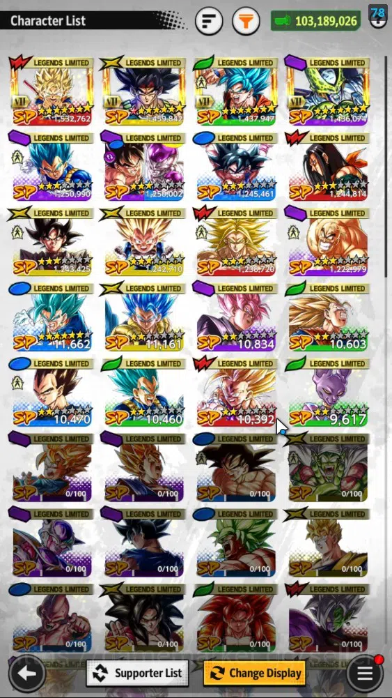 Dragon Ball Legends Accounts 103M Total Power|LV 173|3UL+3LR+20LL|SFPS4 Goku,FF image 5