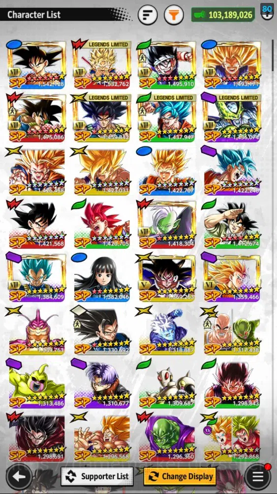 Dragon Ball Legends Accounts 103M Total Power|LV 173|3UL+3LR+20LL|SFPS4 Goku,FF image 6