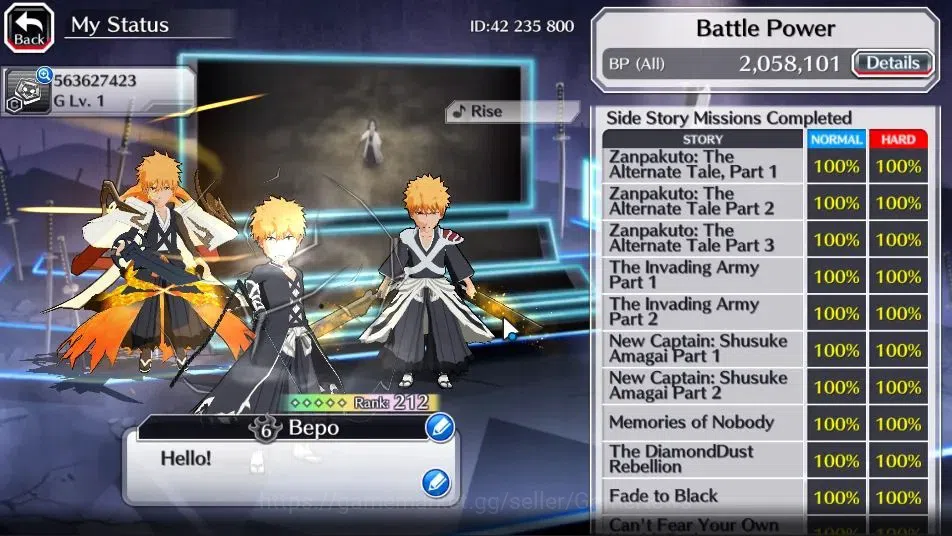 Bleach: Brave Souls Accounts GLOBAL 2M POWER+10 Orb|28 MT[New Ichigo Renewed,TY image 5