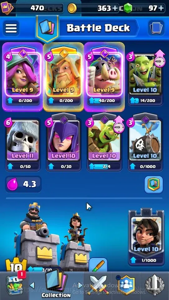 Clash Royale Accounts High-End Lvl 470|KTL 10|Trophy 3529|Card 58/121|1 Hero 4 EVO 1 Legend 15 Epic 20 Rare 22 Common|2 Wild 2