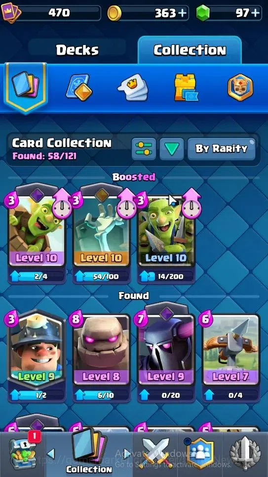 Clash Royale Accounts High-End Lvl 470|KTL 10|Trophy 3529|Card 58/121|1 Hero 4 EVO 1 Legend 15 Epic 20 Rare 22 Common|2 Wild 3