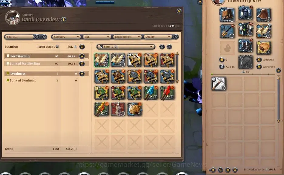 Albion Online Accounts ASIA | 2,64M Total Fame - 7,77M Silver | T8 Ore Mi image 2