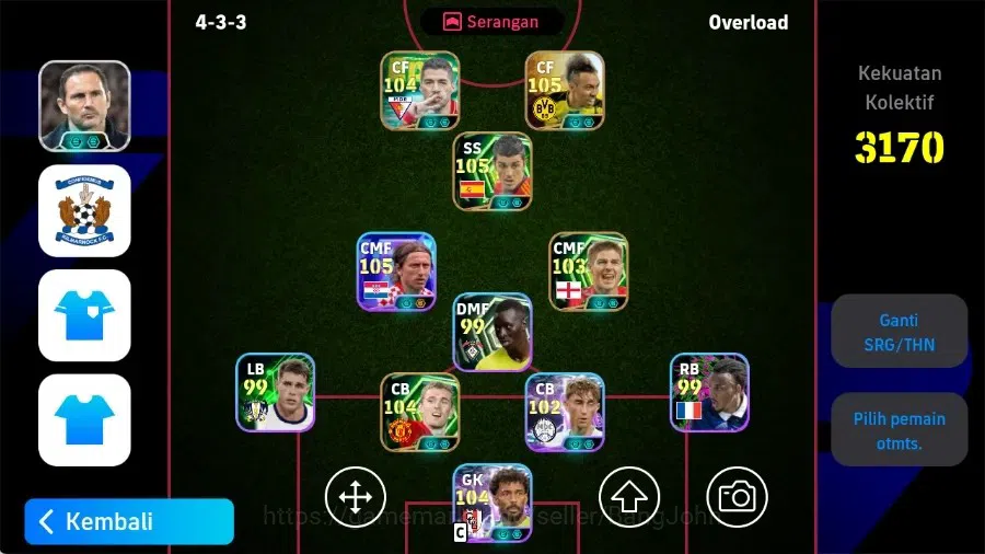 eFootball Accounts Meta Player Mobile|PW 3170|Luka Modric ShowT,P. E. Aubameyang Minato,Derren Fletcher Epic,David Villa 1