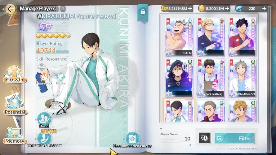 HAIKYU!! FLY HIGH Accounts SEA |Lv 57|10 SP (Sugawara,Ushijima,Kuroo,Oikawa,Tsukishima)+Memo,Lev Haiba,Kunimi,Etc|6 UR 1