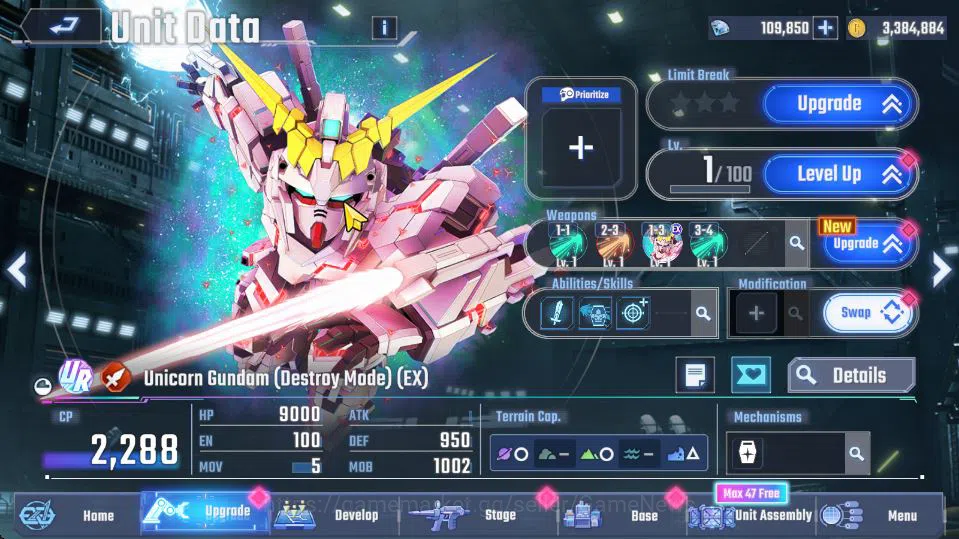 SD Gundam G Generation ETERNAL Accounts [Global]Rank 28|109K DM| 11 UR | Unicorn Destroy,BarbatosLB1,Phoenix PowerLB1,Strike 12