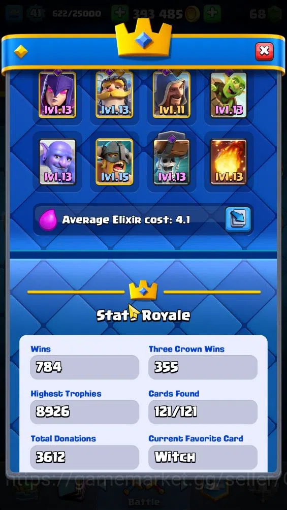 Clash Royale Accounts High-End Lv 41|Trophy 8741|KTL 13|Limited Skin|Card 121|3 Hero 14 Evo 8 Champ 21 Legend 33 Epic 30 3