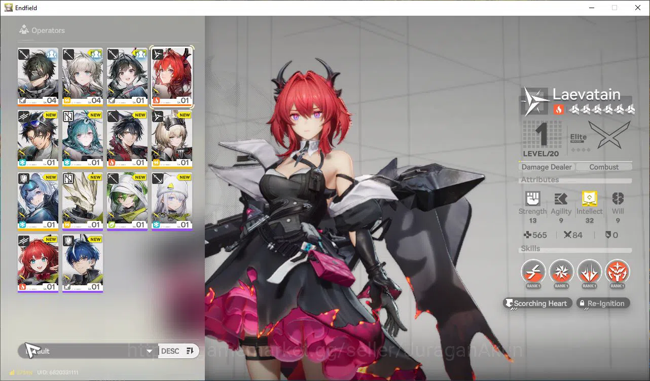 Arknights: Endfield Accounts NA/EU Lv2|Day2|Meta SSR Laevatain+5SR Operators|1 6* Wp|male Mc|GrypLink|Take 2