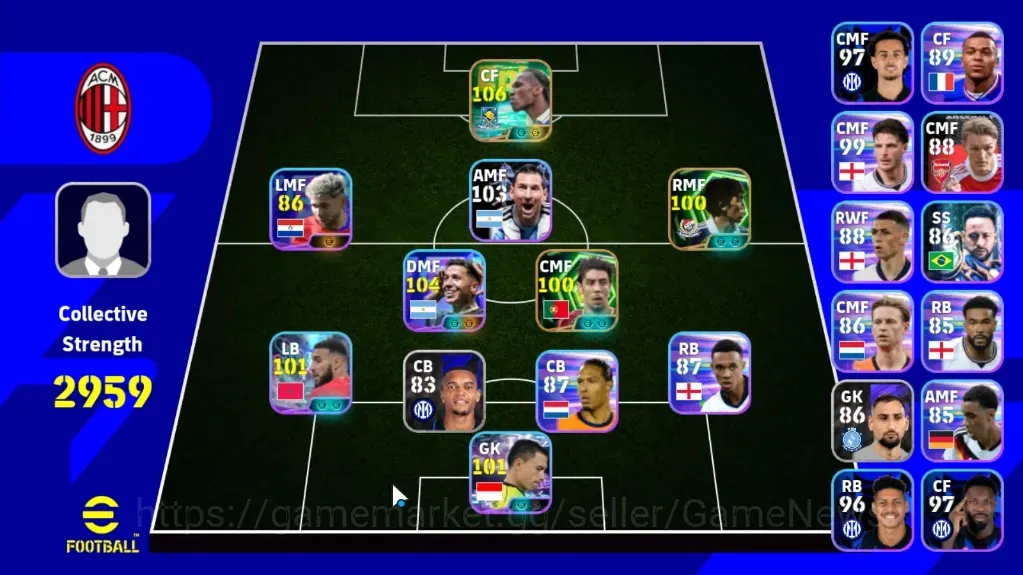eFootball Accounts Legends & Iconic Players Android|Power 2959|Epic Didier Drogba,Rui Costa,N.Shunsuke|5ShowTime Enzo 1